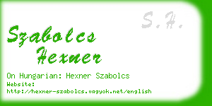 szabolcs hexner business card